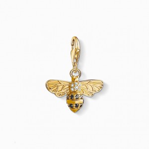 Thomas Sabo Charm Pendant Bee Prívesky Damske Žlté Zlate Strieborne | SK-09SFBLPMI
