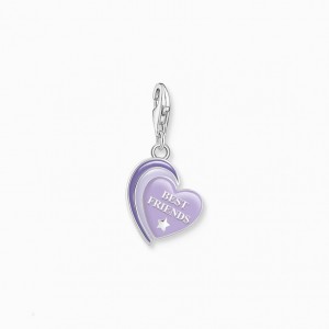 Thomas Sabo Charm Pendant Best Friends With Violet Cold Enamel Silver Blackened Prívesky Damske Strieborne | SK-70VSPOIUJ