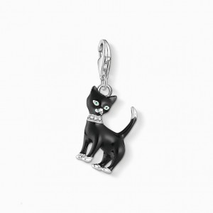 Thomas Sabo Charm Pendant Cat Black Prívesky Damske Strieborne | SK-40YFOTNMK