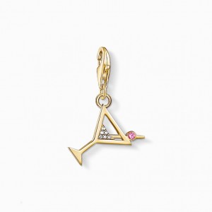 Thomas Sabo Charm Pendant Cocktail Prívesky Damske Žlté Zlate Strieborne | SK-38WPHZILG