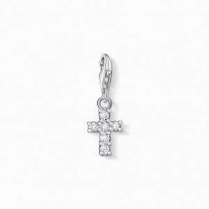 Thomas Sabo Charm Pendant Cross Prívesky Damske Strieborne | SK-62TQRZICW