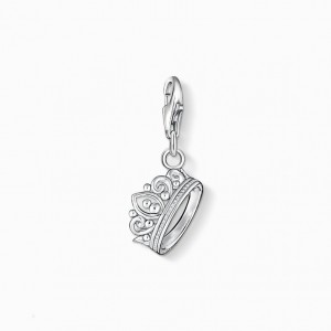Thomas Sabo Charm Pendant Crown Prívesky Damske Strieborne | SK-61MWYGAHX