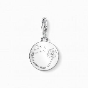 Thomas Sabo Charm Pendant Dandelion Wishes Come True Prívesky Damske Strieborne | SK-73APNJEYU