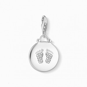Thomas Sabo Charm Pendant Disc Baby Footprint Prívesky Damske Strieborne | SK-39OEFWBTL