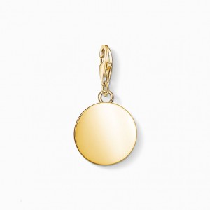 Thomas Sabo Charm Pendant Disc Prívesky Damske Žlté Zlate Strieborne | SK-13OXBTJIP
