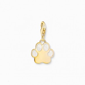 Thomas Sabo Charm Pendant Dog Paw With Cold Enamel Yellow-Gold Plated Prívesky Damske Žlté Zlate Strieborne | SK-89DOYGNRQ
