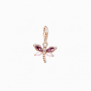 Thomas Sabo Charm Pendant Dragonfly Rose Gold Prívesky Damske Ruzove Zlate Strieborne | SK-27SQOPYCF