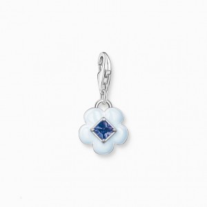 Thomas Sabo Charm Pendant Flower With Blue Stone Silver Prívesky Damske Strieborne | SK-02CXGFRDK