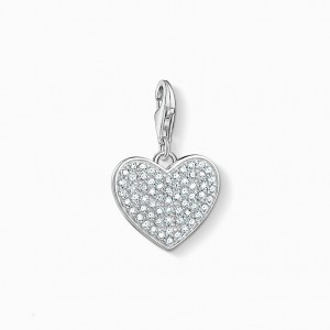 Thomas Sabo Charm Pendant Heart Pavé Prívesky Damske Strieborne | SK-31GFCUKBA