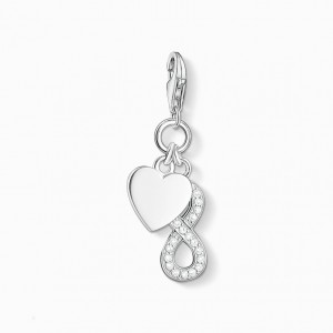 Thomas Sabo Charm Pendant Heart With Infinity Prívesky Damske Strieborne | SK-15AJTQYWZ