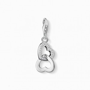 Thomas Sabo Charm Pendant Hearts Prívesky Damske Strieborne | SK-92XPFKZBG