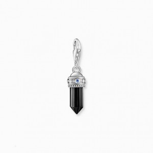 Thomas Sabo Charm Pendant Hexagon With Onyx And Red And Sapphire Blue Stones Silver Prívesky Damske Strieborne | SK-31JCWKGUA