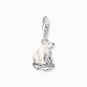 Thomas Sabo Charm Pendant Ice Bears Silver Prívesky Damske Strieborne | SK-43BMHYZQN