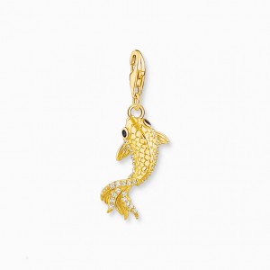 Thomas Sabo Charm Pendant Koi Gold Prívesky Damske Žlté Zlate Strieborne | SK-48CTIXBGN