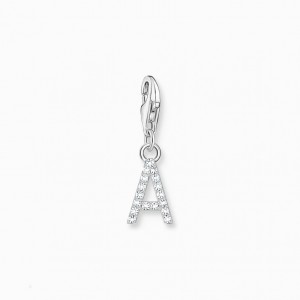 Thomas Sabo Charm Pendant Letter A With White Stones Silver Prívesky Damske Strieborne | SK-90JHEZOVG