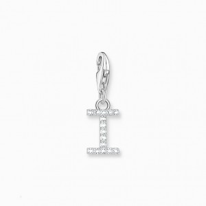 Thomas Sabo Charm Pendant Letter I With White Stones Silver Prívesky Damske Strieborne | SK-76FBTJSZO