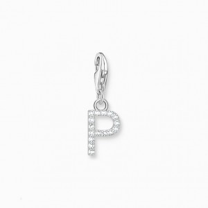Thomas Sabo Charm Pendant Letter P With White Stones Silver Prívesky Damske Strieborne | SK-93BHWNGOF