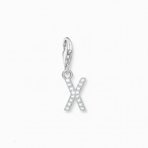 Thomas Sabo Charm Pendant Letter X With White Stones Silver Prívesky Damske Strieborne | SK-76SNGOLHU