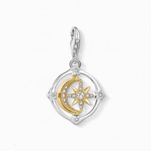 Thomas Sabo Charm Pendant Moveable Moon And Star Prívesky Damske Žlté Zlate Strieborne | SK-51YPXSMUH