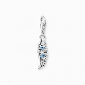 Thomas Sabo Charm Pendant Phoenix Feather With Blue Stones Silver Prívesky Damske Strieborne | SK-94AJOCZMS