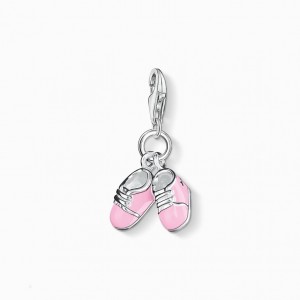 Thomas Sabo Charm Pendant Pink Baby Shoes Prívesky Damske Strieborne | SK-52GOEFAMP