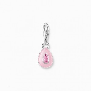 Thomas Sabo Charm Pendant Pink Drop Silver Prívesky Damske Strieborne | SK-17DETIWHC