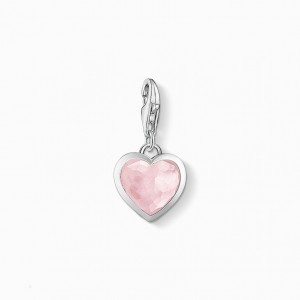 Thomas Sabo Charm Pendant Pink Heart Prívesky Damske Strieborne | SK-82RJEOZNK