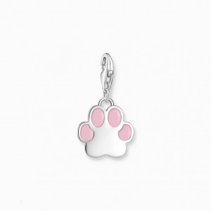 Thomas Sabo Charm Pendant Pink Paw Silver Prívesky Damske Strieborne | SK-70MEVIOLQ