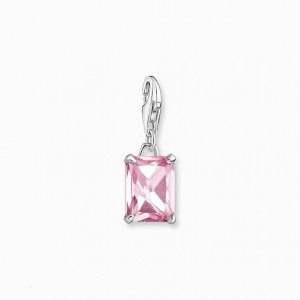 Thomas Sabo Charm Pendant Pink Stone Silver Prívesky Damske Strieborne | SK-24ZFVMXUQ