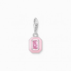 Thomas Sabo Charm Pendant Pink Stone Silver Prívesky Damske Strieborne | SK-59MTNICBH