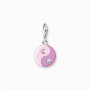 Thomas Sabo Charm Pendant Pink Yin & Yang With Stones Silver Prívesky Damske Strieborne | SK-91NMOHKJQ