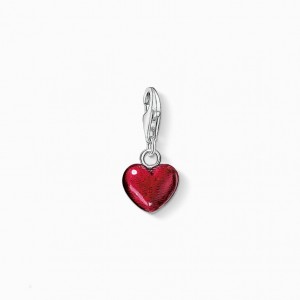 Thomas Sabo Charm Pendant Red Heart Prívesky Damske Strieborne | SK-24ZHAUYNJ
