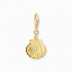 Thomas Sabo Charm Pendant Shell Gold Prívesky Damske Žlté Zlate Strieborne | SK-65FMPROEN