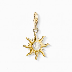 Thomas Sabo Charm Pendant Sun With Mother-Of-Pearl Stone Prívesky Damske Žlté Zlate Strieborne | SK-31RZJSMLC