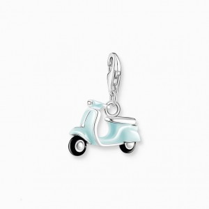 Thomas Sabo Charm Pendant Turquoise Motor Scooter Silver Prívesky Damske Strieborne | SK-83BTJRFHY