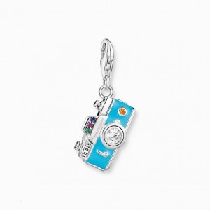 Thomas Sabo Charm Pendant Turquoise Retro Camera Silver Prívesky Damske Strieborne | SK-46SAERULK