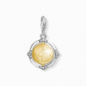 Thomas Sabo Charm Pendant Vintage Globe Prívesky Damske Žlté Zlate Strieborne | SK-90NPTKCBE