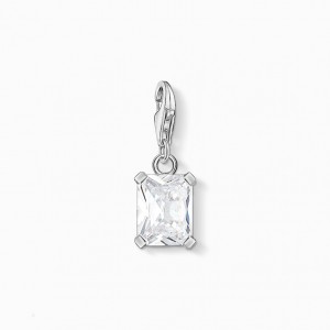 Thomas Sabo Charm Pendant White Stone Prívesky Damske Strieborne | SK-35ZTVLKDH
