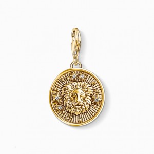 Thomas Sabo Charm Pendant Zodiac Sign Leo Prívesky Damske Žlté Zlate Strieborne | SK-87RTJMAWN