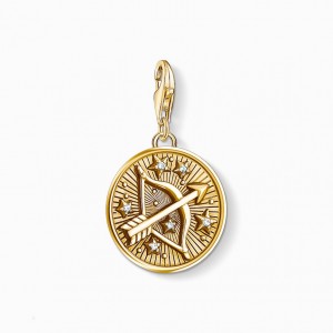 Thomas Sabo Charm Pendant Zodiac Sign Sagittarius Prívesky Damske Žlté Zlate Strieborne | SK-95UICJDGM