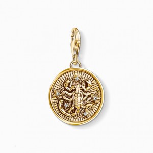 Thomas Sabo Charm Pendant Zodiac Sign Scorpio Prívesky Damske Žlté Zlate Strieborne | SK-16LICGWHO