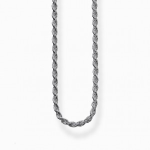 Thomas Sabo Cord Chain Blackened Nahrdelnik Damske Strieborne | SK-76DMKNHQS