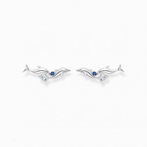 Thomas Sabo Ear Climber Dolphins With Blue Stones Puzetove Nausnice Damske Strieborne | SK-18NSWMUYC