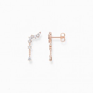 Thomas Sabo Ear Climber Ice Crystals Rose Gold Puzetove Nausnice Damske Ruzove Zlate Strieborne | SK-57QVDTKRW