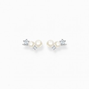 Thomas Sabo Ear Climber Pearls With White Stones Silver Puzetove Nausnice Damske Strieborne | SK-20WUECMSG