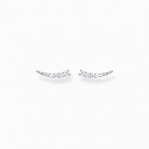 Thomas Sabo Ear Climber White Stones, Silver Puzetove Nausnice Damske Strieborne | SK-80HSRQLIJ