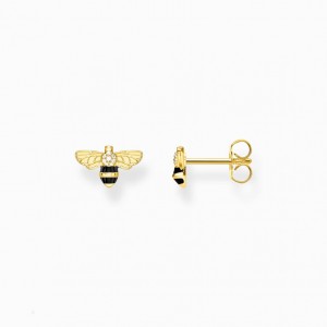 Thomas Sabo Ear Studs Bee Puzetove Nausnice Damske Žlté Zlate Strieborne | SK-16ASCEMQB