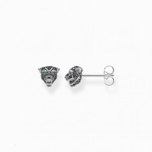 Thomas Sabo Ear Studs Black Cat Puzetove Nausnice Damske Strieborne | SK-38IKDLANV