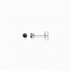 Thomas Sabo Ear Studs Black Stone Puzetove Nausnice Damske Strieborne | SK-97DXUJQEB