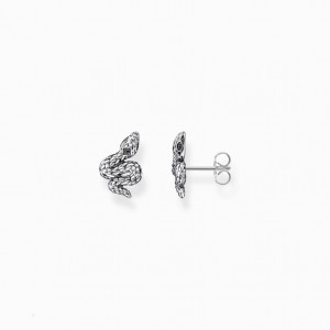 Thomas Sabo Ear Studs Blackened Snake Puzetove Nausnice Panske Strieborne | SK-34VXRSLGF